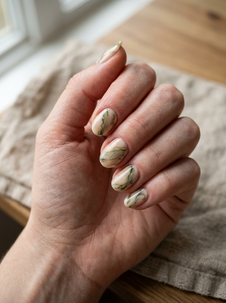 Green Marble Nails als Marmor Nägel Ideen Inspiration 2026